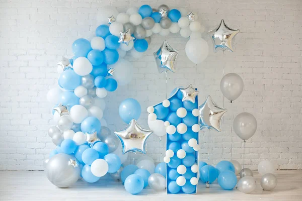 Blue decor for first birthday for boy