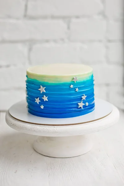 Yıldızlı Mavi Pasta — Stok fotoğraf