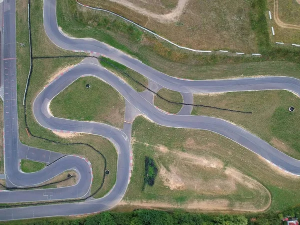 Asfalto Pista Corrida Forma Cobra Vista Aérea — Fotografia de Stock