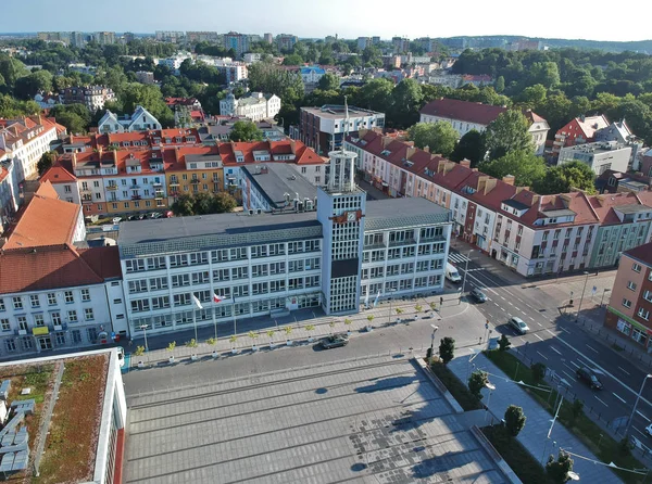 Aerial View City Hall Center Koszalin City — Stock Photo, Image