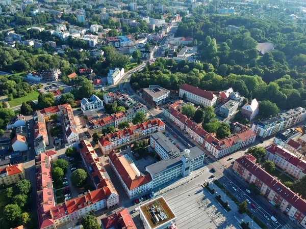 Вид Воздуха Ратушу Центре Города Кошалин — стоковое фото