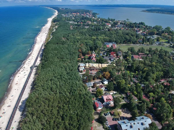 Luftaufnahme Von Touristen Während Der Sommerferien Strand Meer — Stockfoto