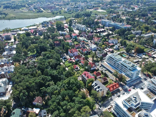 Вид Повітря Місто Озері Польщі — стокове фото