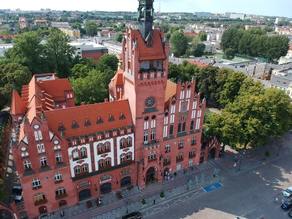 Slupsk Poland August 2018 Aerial View Slupsk City Center Historical — Stock Photo, Image