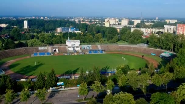 Koszalin Polen Juli 2018 Luftaufnahmen Des Gwardia Stadions Der Stadt — Stockvideo