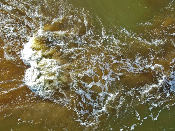 Vista Aérea Fluxo Água Perigoso — Fotografia de Stock