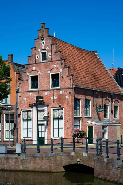 Tradycyjny Dom Sneek Friesland Holandia — Zdjęcie stockowe