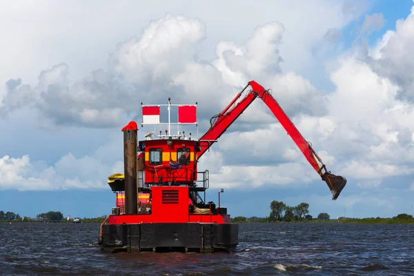 Dredger Working Lak — Stock Photo, Image