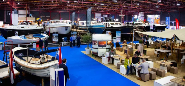 Leeuwarden Nederländerna Februari Boot Holland Inomhus Boat Show Wtc Expo Stockbild