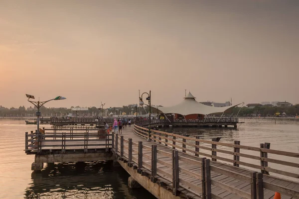 Jakarta Endonezya Ekim 2018 Sevgi Köprüsü Ancol Güzel Sabah Sabah — Stok fotoğraf