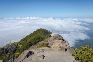 Flag Peak veya Puncak Bendera (3.140 m) bir görünüm. Raung tüm Javas dağ yolları en zorlu, aynı zamanda Endonezya Java adasında en aktif volkanlar biridir.