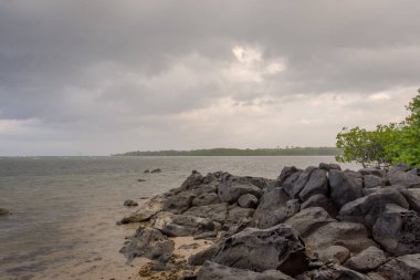 Bama Beach, Baluran güzel bir sahne. Baluran Milli Parkı Doğu Java, Endonezya kuzey kıyısında yaklaşık 25.000 ha uzanan bir orman koruma alanıdır.