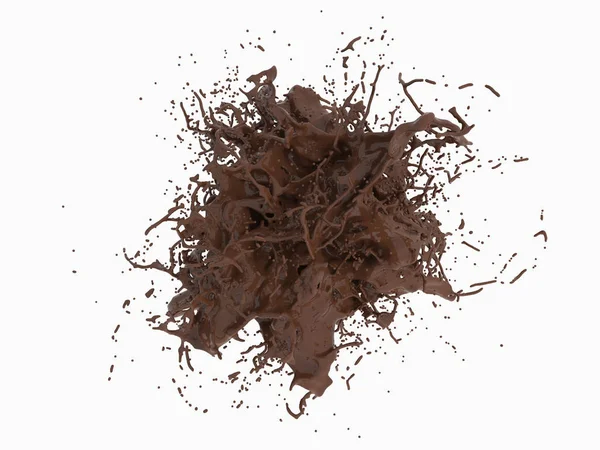 Rendu Couleur Chocolat Liquide Éclaboussure — Photo