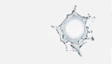 sıvı su sıçrama beyaz arka plan üzerinde 3D render 
