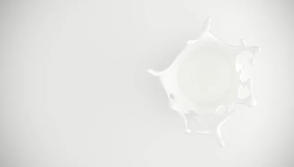 Render Flytande Mjölk Stänk Vit Bakgrund — Stockfoto