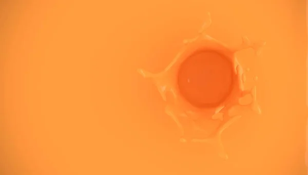 Render Splash Płynie Pomarańczowy Mleko Białym Tle — Zdjęcie stockowe