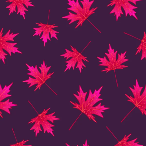 Nahtloses Muster Mit Ahornblättern Wiederholen Sie Botanische Muster Vektorillustration — Stockvektor