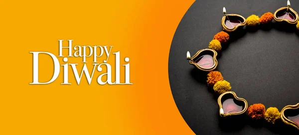Boldog Diwali Üdvözlőlap Készült Édesség Vagy Tűz Kekszet Vagy Tarsa — Stock Fotó