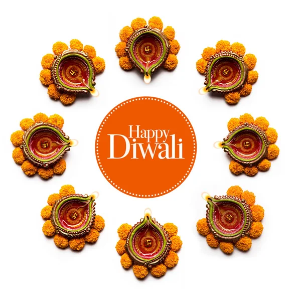 Blomma Rangoli För Diwali Eller Onam Festival Över Vit Bakgrund — Stockfoto