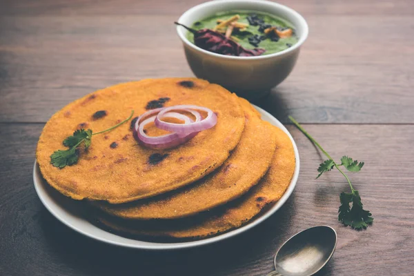 Makki Roti Med Sarson Saag Populära Punjabi Huvudrätt Recept Vintrar — Stockfoto