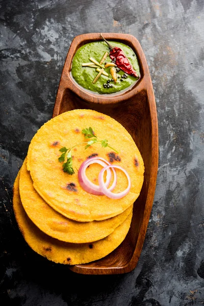 Makki Roti Com Sarson Saag Receita Popular Prato Principal Punjabi — Fotografia de Stock