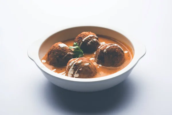 Malai Kofta Curry Una Receta Especial Mughlai Servido Tazón Enfoque — Foto de Stock