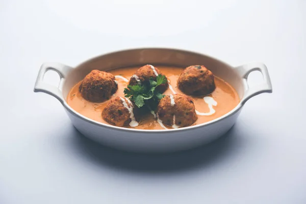 Malai Kofta Curry Ist Ein Mughlai Spezialrezept Das Einer Schüssel — Stockfoto