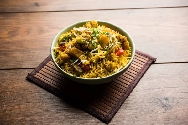 Masala Arroz Bhat Masale Arroz Frito Vegetal Picante Biryani Pulav — Foto de Stock