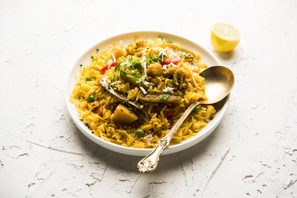 Masala Rice Masale Bhat Est Riz Frit Aux Légumes Épicé — Photo