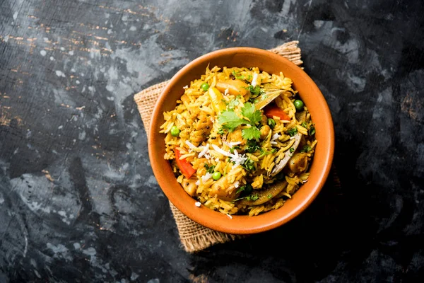 Masala Arroz Bhat Masale Arroz Frito Vegetal Picante Biryani Pulav — Foto de Stock