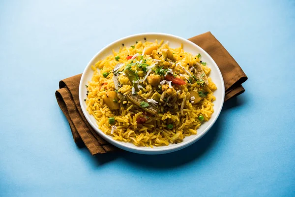 Masala Ryżu Lub Masale Bhat Jest Warzywo Smażony Ryż Biryani — Zdjęcie stockowe