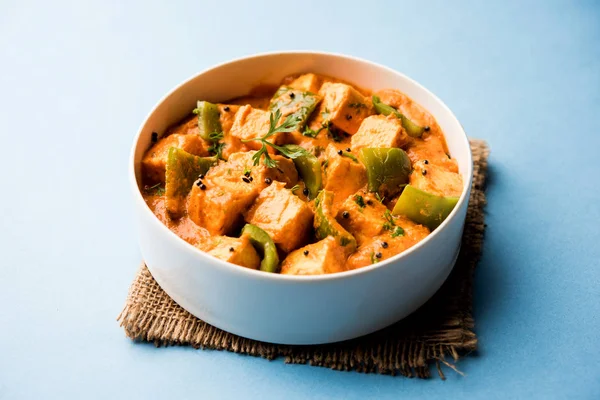 Malai Achari Paneer Dans Une Sauce Base Sauce Rouge Capsicum — Photo