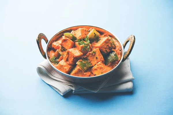 Malai Achari Paneer Dans Une Sauce Base Sauce Rouge Capsicum — Photo