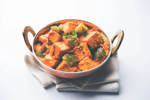 Malai Achari Paneer Dans Une Sauce Base Sauce Rouge Capsicum — Photo