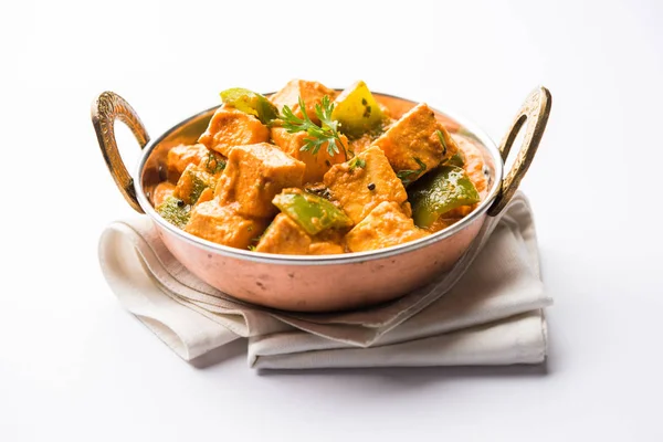 Malai Achari Paneer Dans Une Sauce Base Sauce Rouge Capsicum — Photo