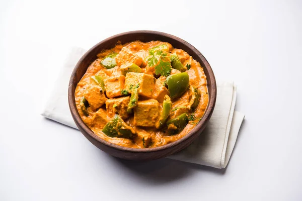 Malai Achari Paneer Dans Une Sauce Base Sauce Rouge Capsicum — Photo