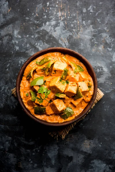 Malai Achari Paneer Dans Une Sauce Base Sauce Rouge Capsicum — Photo