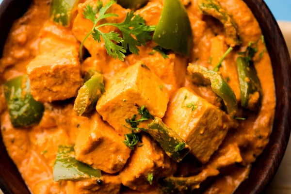 Malai Achari Paneer Dans Une Sauce Base Sauce Rouge Capsicum — Photo