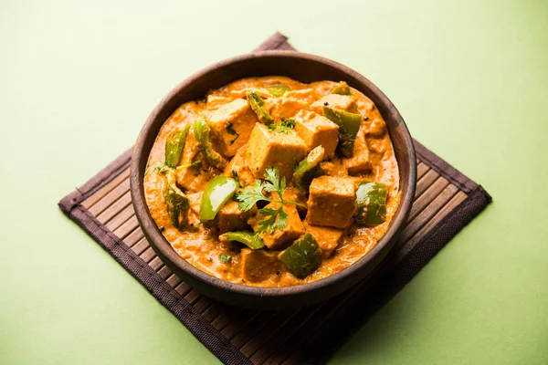 Malai Achari Paneer Dans Une Sauce Base Sauce Rouge Capsicum — Photo