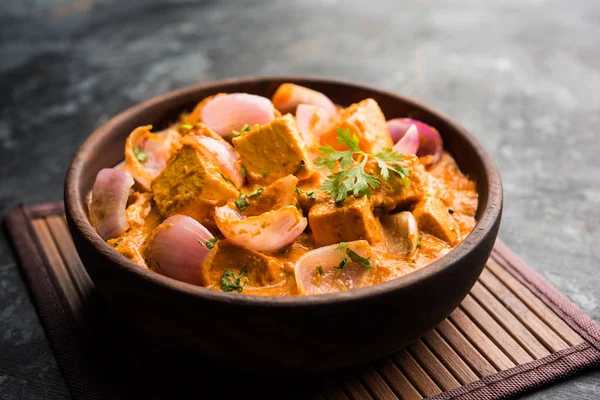 Paneer Pyaza Popular Punjabi Vegetarian Recipe Using Cubes Cottage Cheese — Stock Photo, Image