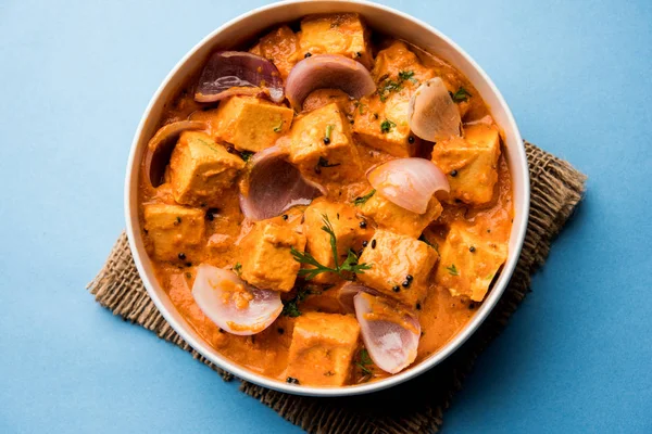 Paneer Pyaza Est Une Recette Végétarienne Punjabi Populaire Utilisant Des — Photo