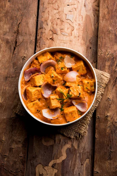 Paneer Pyaza Est Une Recette Végétarienne Punjabi Populaire Utilisant Des — Photo