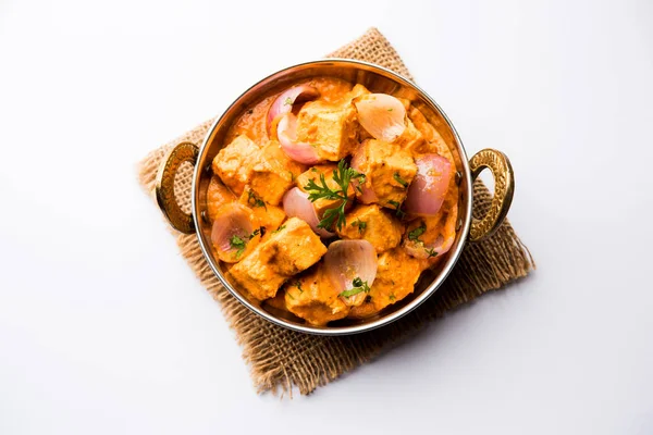 Paneer Pyaza Popular Punjabi Vegetarian Recipe Using Cubes Cottage Cheese — Stock Photo, Image