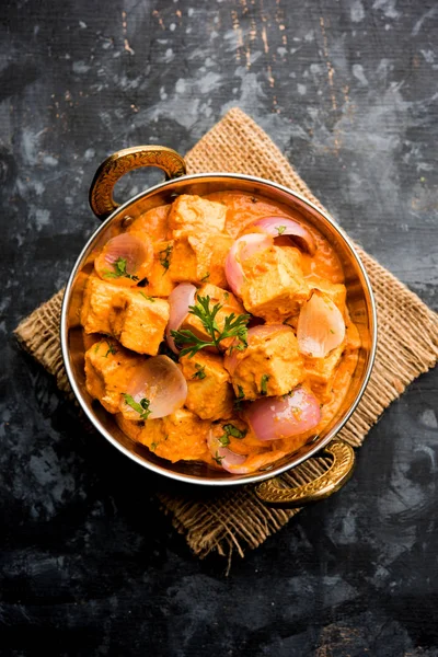 Paneer Pyaza Est Une Recette Végétarienne Punjabi Populaire Utilisant Des — Photo