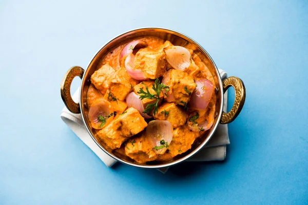 Paneer Pyaza Een Populaire Punjabi Vegetarisch Recept Kubussen Van Kwark — Stockfoto