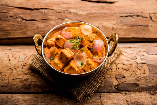 Paneer Pyaza Een Populaire Punjabi Vegetarisch Recept Kubussen Van Kwark — Stockfoto