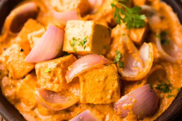 Paneer Pyaza Est Une Recette Végétarienne Punjabi Populaire Utilisant Des — Photo