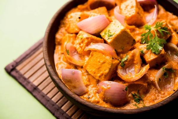 Paneer Pyaza Est Une Recette Végétarienne Punjabi Populaire Utilisant Des — Photo