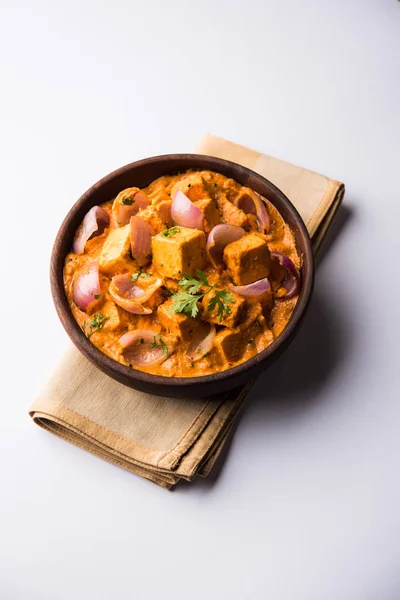 Paneer Pyaza Est Une Recette Végétarienne Punjabi Populaire Utilisant Des — Photo