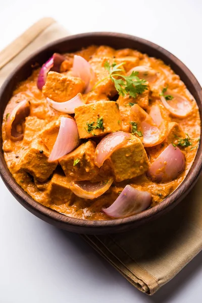 Paneer Pyaza Egy Népszerű Punjabi Vegetáriánus Recept Túrós Kocka Használata — Stock Fotó